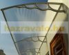 Canopy with a longer than usual extension 300x150 black frame bronze cavity chamber polycarbonate semi-canopy type H arm for example over front door or windows