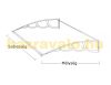 Canopy with a longer than usual extension 300x150 black frame bronze cavity chamber polycarbonate semi-canopy type H arm for example over front door or windows