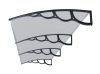 Canopy 300x150 black frame with a larger than usual extension, translucent cavity chamber polycarbonate half roof H type lever, for example, over the front door or windows