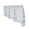 Canopy with larger than usual extension 300x150 gray frame translucent hollow chamber polycarbonate semi-canopy H-type arm for example over front door or windows