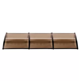 Előtető 300x60 cm fekete keret bronz üregkamrás polikarbonát tetőlap ZENN típusú előtető C típus