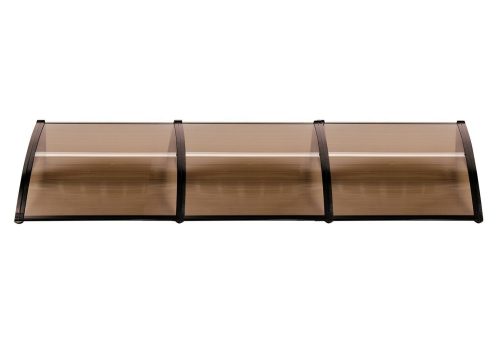 Canopy 300x60 cm black frame bronze hollow chamber polycarbonate roof sheet ZENN type canopy C type arm 