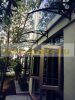 Canopy 300x60 cm black frame colorless hollow chamber polycarbonate roof sheet ZENN type canopy C type arm 