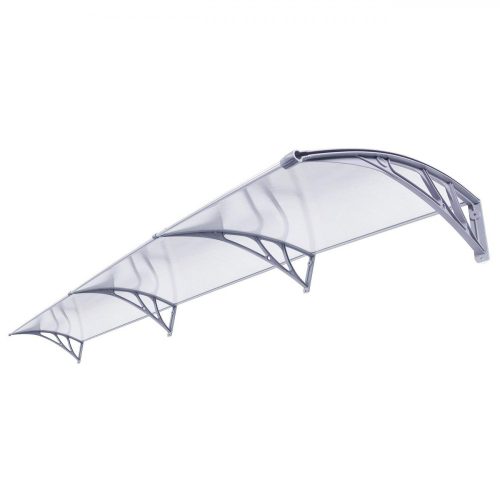 Canopy 300x60 cm gray frame colorless cavity chamber polycarbonate roof sheet ZENN type canopy C type arm 