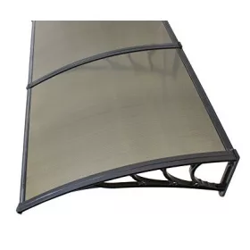 Extra hosszú előtető 400x100 cm fekete keret bronz polikarbonát féltető B típusú karral