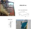 Canopy with greater depth than usual 400x150 cm black frame colorless hollow chamber polycarbonate roof sheet type H arm