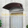 Anodized brown aluminum canopy 160x90 cm with bronze polycarbonate cover, eaves 