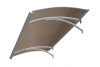 Aluminum canopy 120x90 cm with bronze polycarbonate cover, gray support, eaves