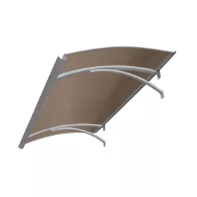   Alumínium előtető 120x90 cm bronz polikarbonát borítással, szürke tartóval, eresszel