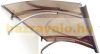Aluminum canopy 120x90 cm with bronze polycarbonate cover, gray support, eaves