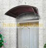 Anodized brown aluminum canopy 160x120 cm with bronze solid polycarbonate (plexi) covering, eaves 