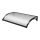 Eaves aluminum canopy with anodized black support arm 150x100 cm, with water-clear solid polycarbonate (plexi) cover P type arm