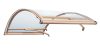 Wood pattern anodized aluminum canopy with wood grain pattern 160x120 cm with transparent solid polycarbonate (plexi) covering, eaves