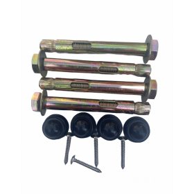   Előtető dűbel 4 db betontipli védőtető koszorúhoz rögzítéshez M8 fekete anyatakaró kupakkal 