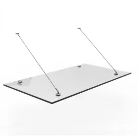   Üveg előtető 150x90cm letisztult modern megjelenés, rozsdamentes tartókkal