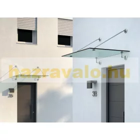   Üveg előtető 150x90cm letisztult modern megjelenés, rozsdamentes tartókkal