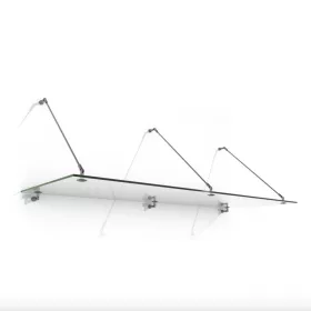   Üveg előtető 200x90cm letisztult modern megjelenés rozsdamentes tartókkal