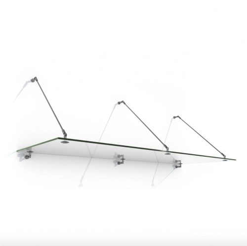 Rozsdamentes üveg féltető előtető 250x90cm letisztult modern megjelenés