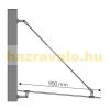 Rozsdamentes üveg féltető előtető 250x90cm letisztult modern megjelenés