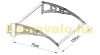 Brown canopy Italform 150x80 cm expandable black frame bronze hollow chamber polycarbonate.  Between the two support arms, the roof is made of one piece.