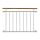 French balcony railing with wooden handrail, also for Mediterranean-style houses, stainless steel, in silver color, inox railing up to 100-225 cm