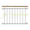 Franciaerkély korlát 128x90 cm fa kapaszkodóval rozsdamentes acél inox kivitel