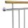 French balcony railing with wooden handrail, also for Mediterranean-style houses, stainless steel, silver color, 156x90 cm inox design, maximum child safety