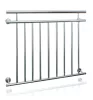 Erkélykorlát rozsdamentes franciaerkély saválló acél kapaszkodó korlát 128x90 cm inox