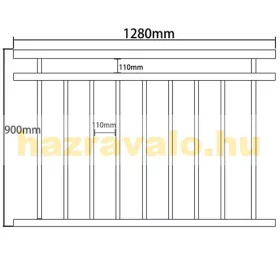  Erkélykorlát rozsdamentes franciaerkély saválló acél kapaszkodó korlát 128x90 cm inox