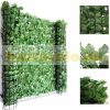 Fence cover balcony cover anti-view green artificial fence railing cover net with lifelike woven leaves 300x100 cm for fence, balcony leaf shape