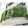 Plastic hedge for balcony fence anti-view green artificial leaves Covering net with lifelike woven leaves 300x150 cm multicolored leaf