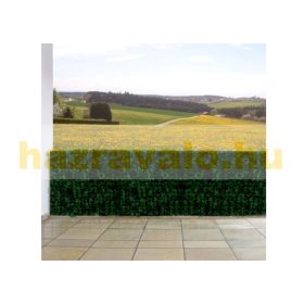 Műsövény erkélyre kerítésre belátásgátló sötétzöld műlevelek takaró háló élethű 300x150 cm