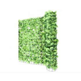 Műsövény erkélyre kerítésre belátásgátló világoszöld műlevelek takaró háló élethű 300x100 cm