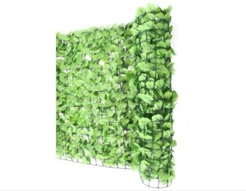 Plastic hedge for balcony fence anti-sight 300x100 cm light green artificial leaves covering net true to life 