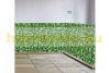 Plastic hedge for balcony fence anti-sight 300x100 cm light green artificial leaves covering net true to life 