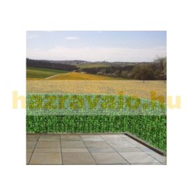 Műsövény erkélyre kerítésre belátásgátló világoszöld műlevelek takaró háló élethű 300x150 cm