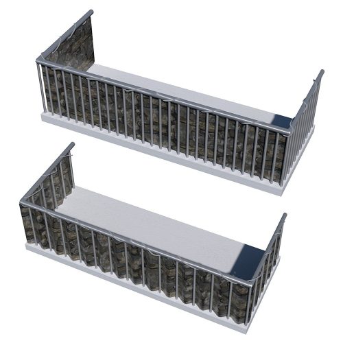 Balcony railing cover anti-view tarpaulin made of durable material 90 cm wide 6 meters long with stone effect