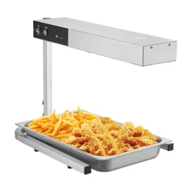   Rozsdamentes acél ételmelegítő 750W állítható magasság, többféle szerelési lehetőség