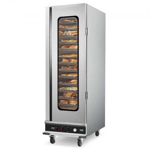 Professzionális ételmelegítő szekrény 16 szintes, rozsdamentes acél, 1800W teljesítmény