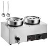 Rozsdamentes acél büfémelegítő 1200W 2x8,1 liter ételmelegítő edény Ø180xØ240x220 mm levesestál
