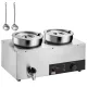 Rozsdamentes acél büfémelegítő 1200W 2x8,1 liter ételmelegítő edény Ø180xØ240x220 mm levesestál