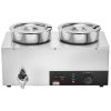 Rozsdamentes acél büfémelegítő 1200W 2x8,1 liter ételmelegítő edény Ø180xØ240x220 mm levesestál
