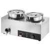 Rozsdamentes acél büfémelegítő 1200W 2x8,1 liter ételmelegítő edény Ø180xØ240x220 mm levesestál