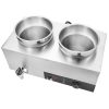 Rozsdamentes acél büfémelegítő 1200W 2x8,1 liter ételmelegítő edény Ø180xØ240x220 mm levesestál