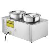 Rozsdamentes acél büfémelegítő 1200W 2x8,1 liter ételmelegítő edény Ø180xØ240x220 mm levesestál