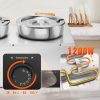 Rozsdamentes acél büfémelegítő 1200W 2x8,1 liter ételmelegítő edény Ø180xØ240x220 mm levesestál