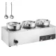 Ételmelegítő 3x7,4 literes rozsdamentes acél ételmelegítő, 1200W leves állomás