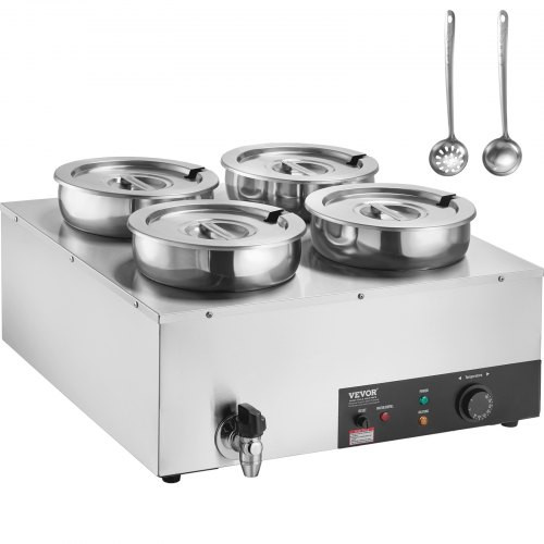 Kereskedelmi levesmelegítő levesállomás 4x7,4Qt edény 30-85°C 1500W