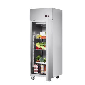   Rozsdamentes ipari hűtőszekrény 570 liter 3 polcos egyajtós hűtő automatikus leolvasztás