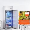Rozsdamentes ipari hűtőszekrény 570 liter 3 polcos egyajtós hűtő automatikus leolvasztás